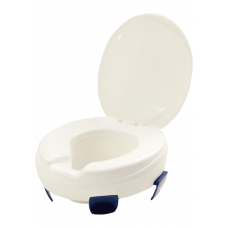 Toilet seat raiser with quick fit brackets and lid